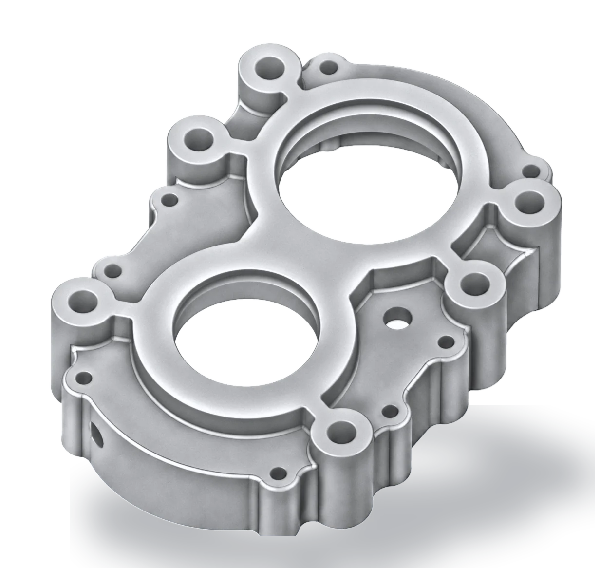Twin-bore machined casting housing for farming equipment